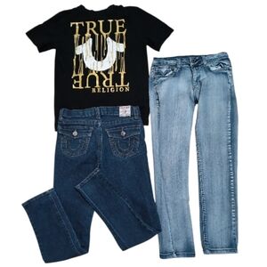TRUE RELIGION JEANS BOYS SIZE 10/12 2 PIECE MIXED LOT